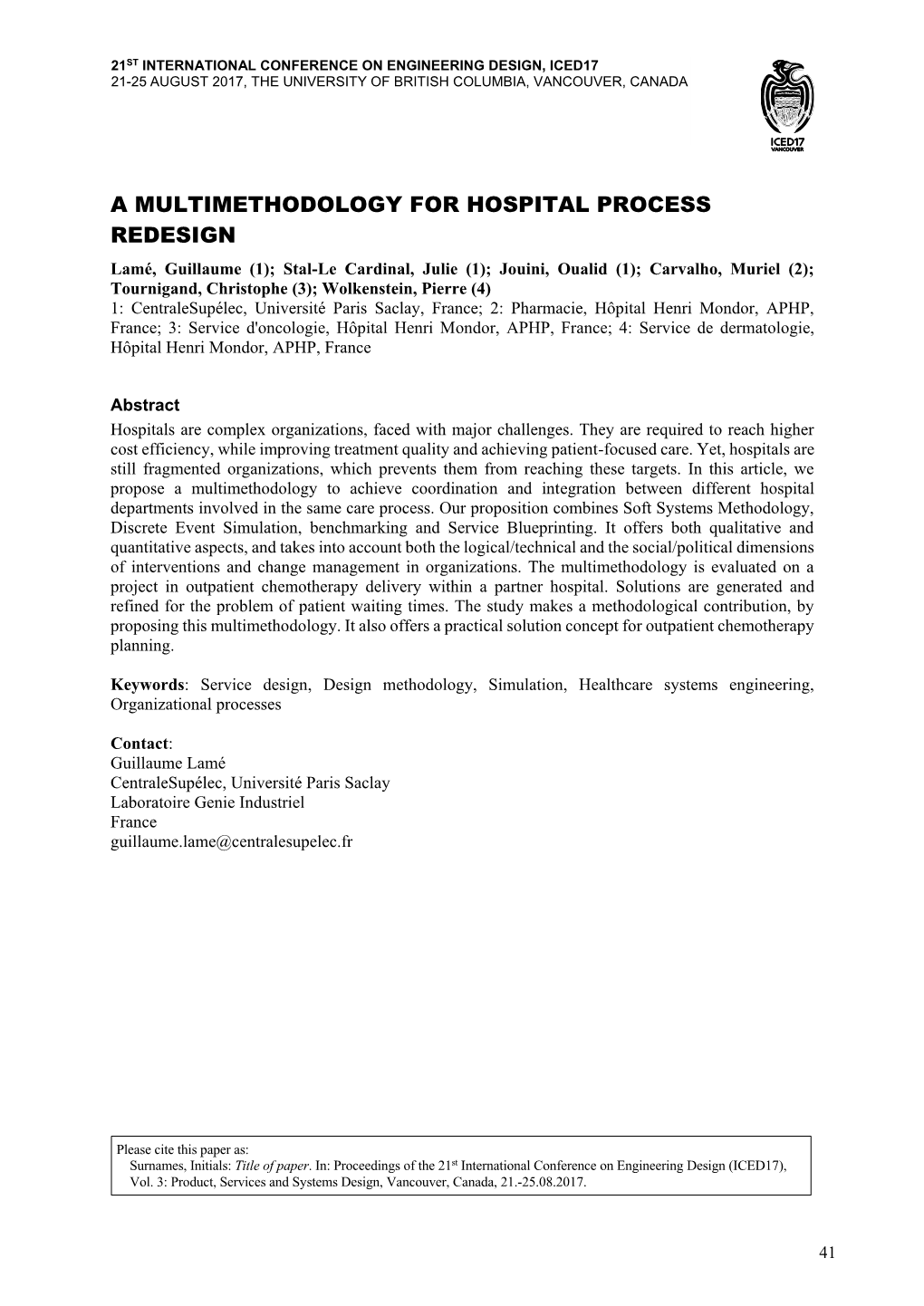 A Multimethodology for Hospital Process Redesign