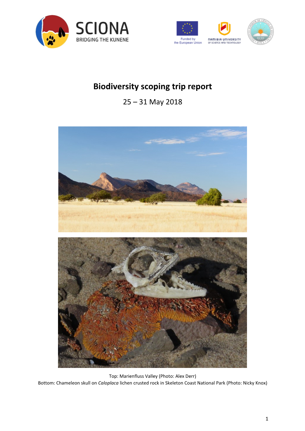 Biodiversity Scoping Trip Report 25 – 31 May 2018