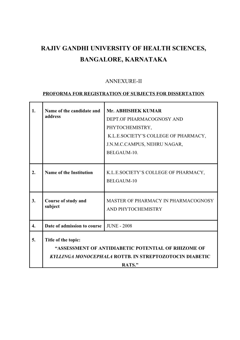 Rajiv Gandhi University of Health Sciences s99