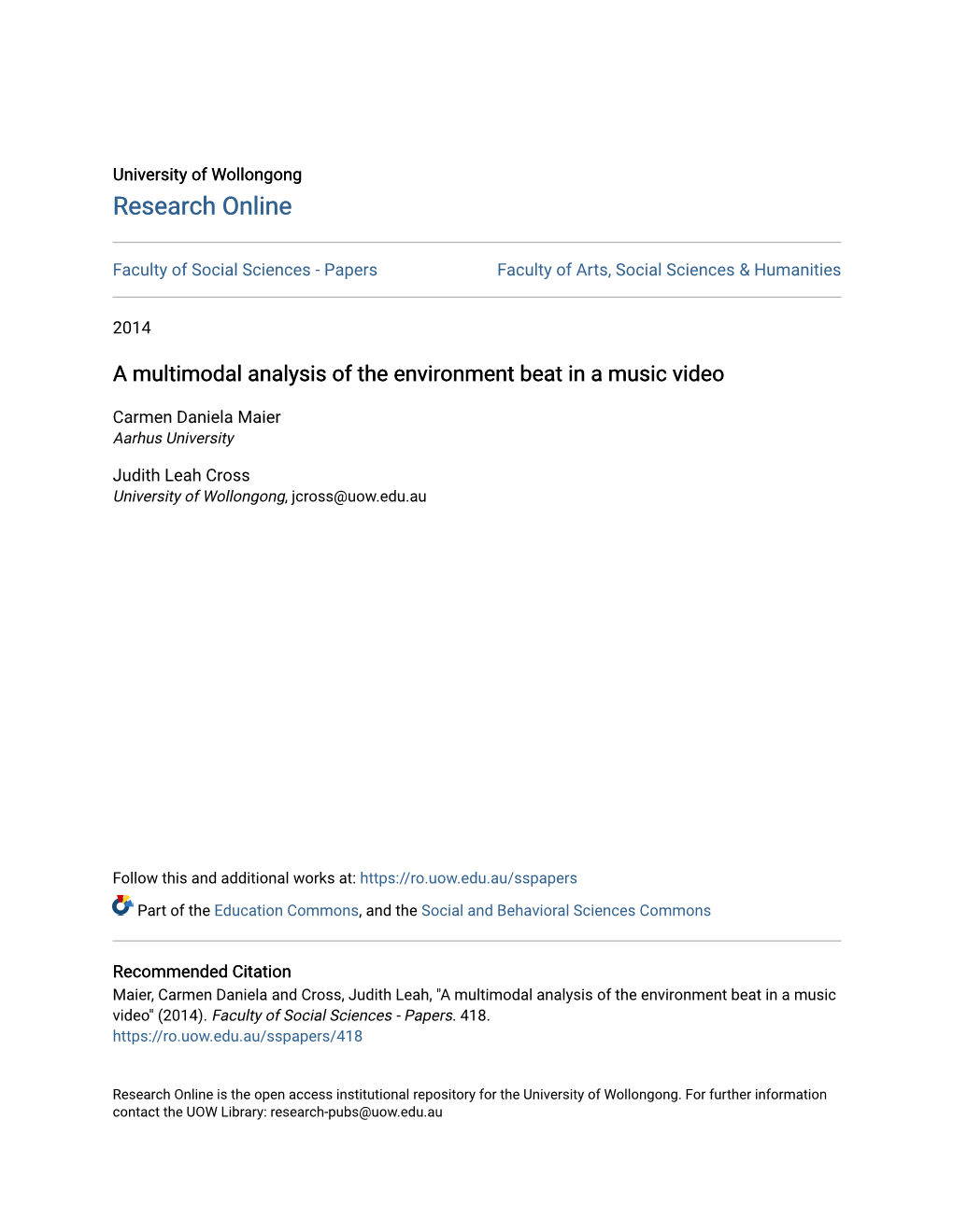 A Multimodal Analysis of the Environment Beat in a Music Video