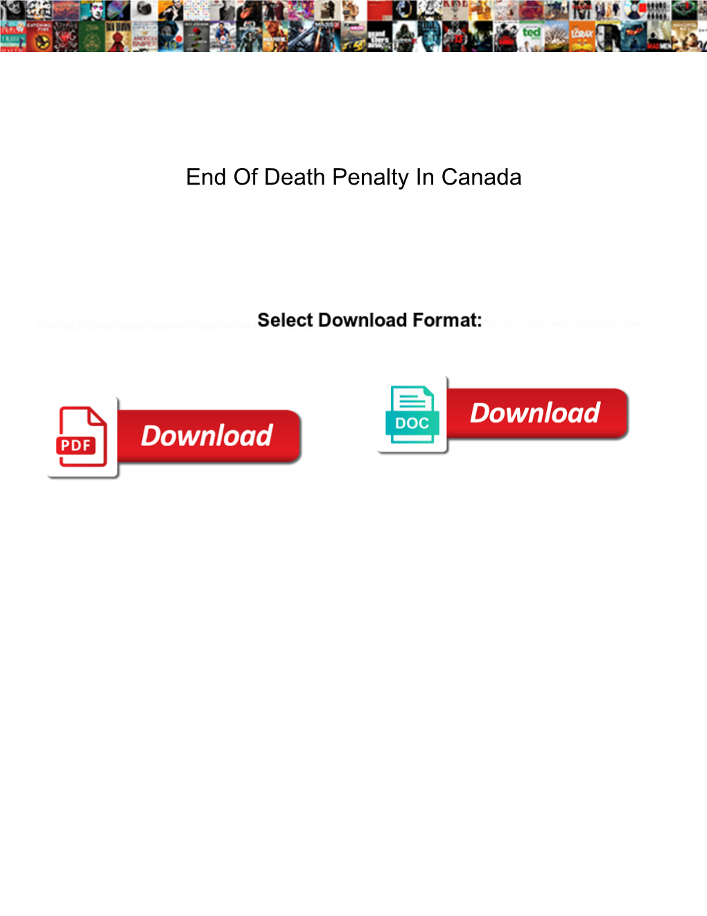 End of Death Penalty in Canada