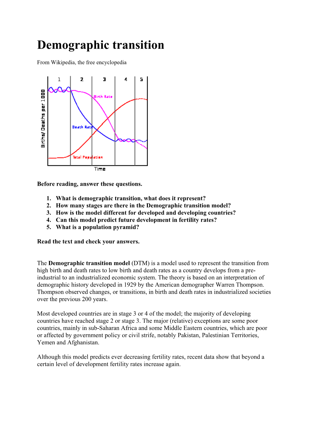 Demographic Transition