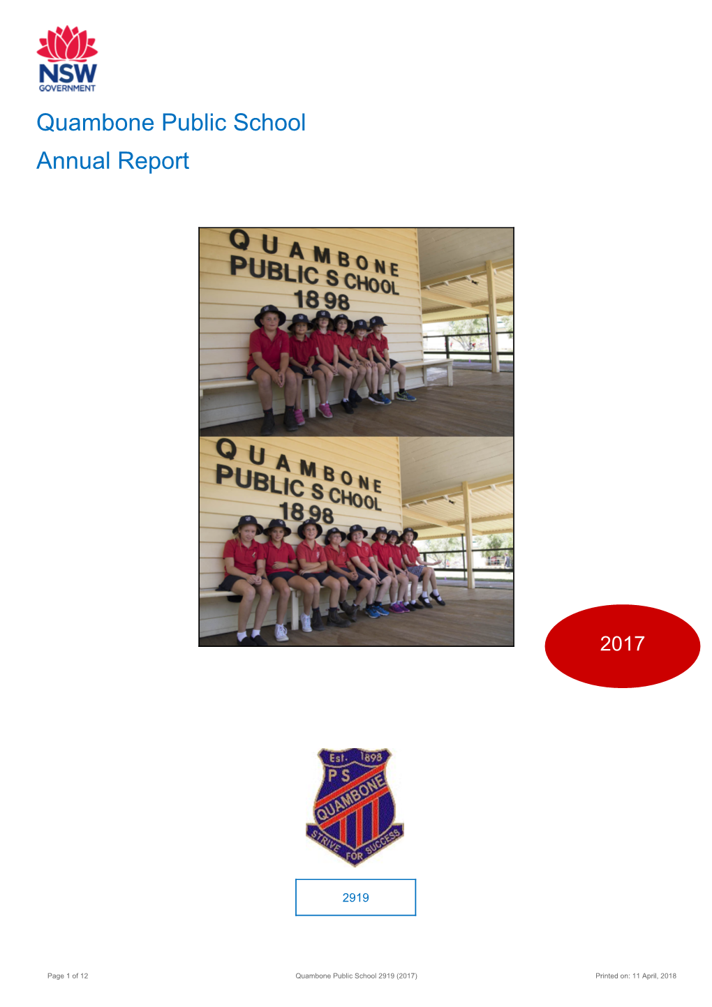 2017 Quambone Public School Annual Report