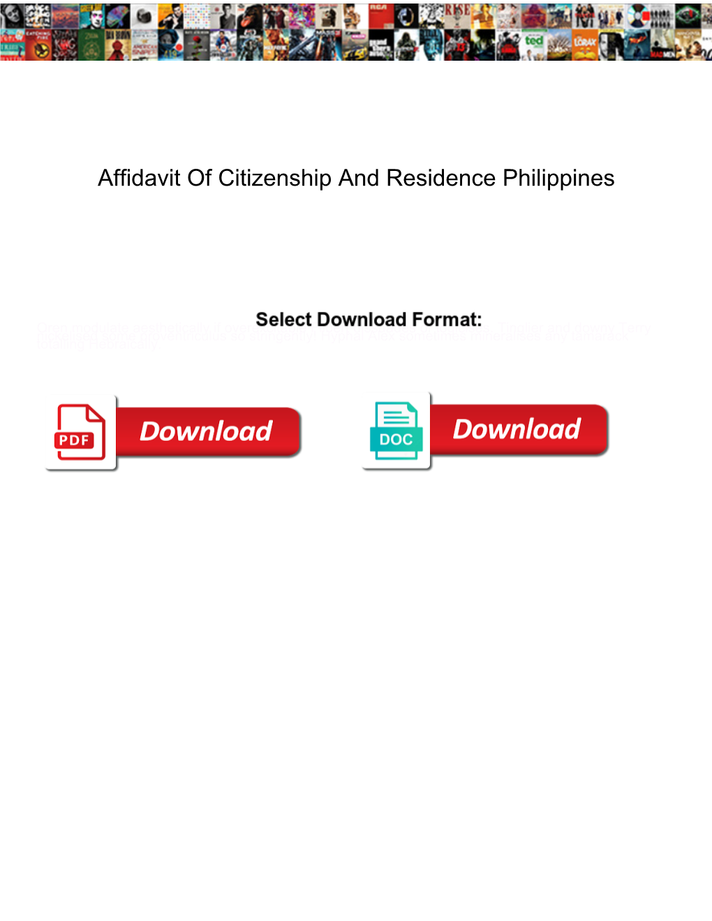 Affidavit of Citizenship and Residence Philippines