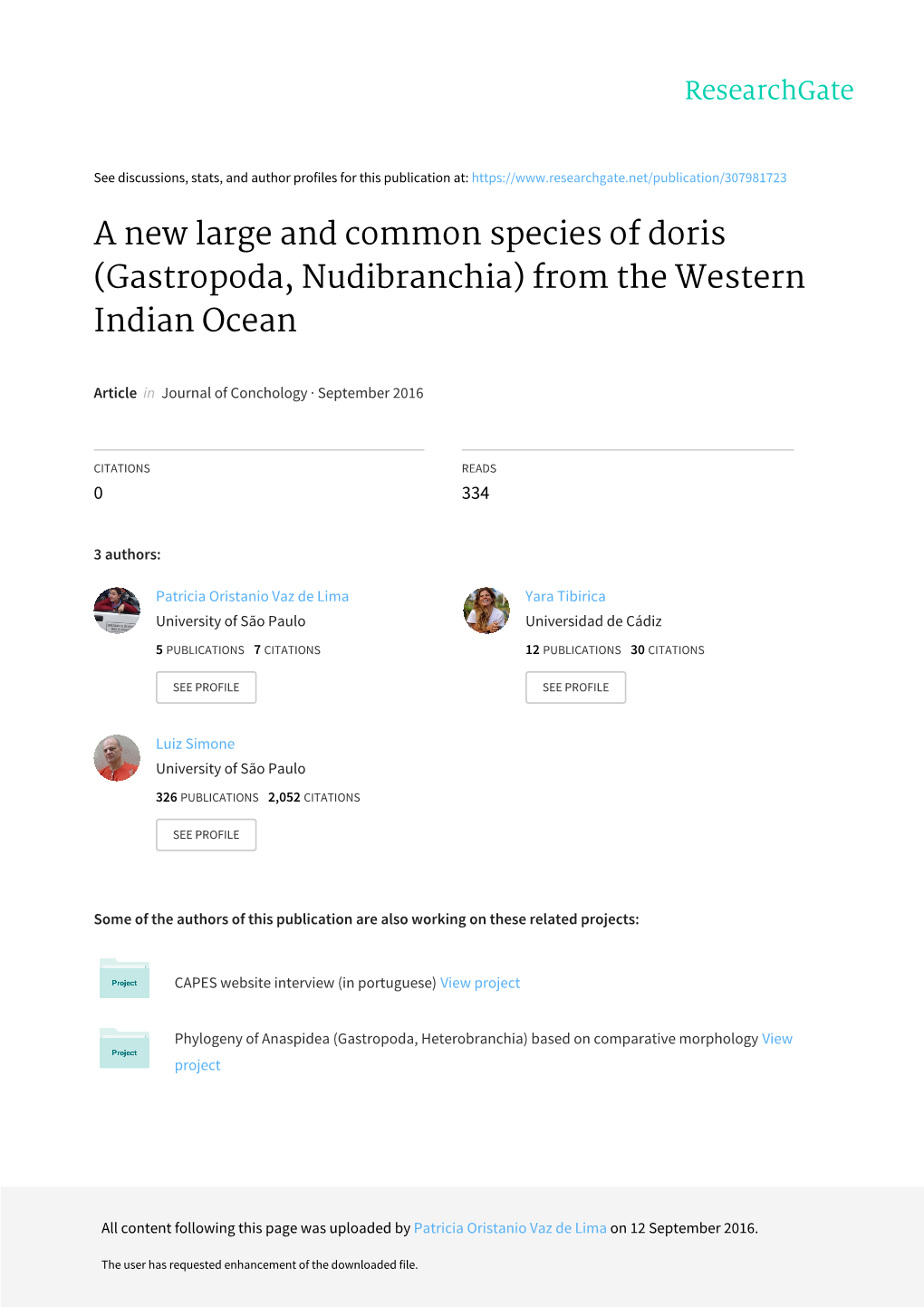 A New Large and Common Species of Doris (Gastropoda, Nudibranchia) from the Western Indian Ocean