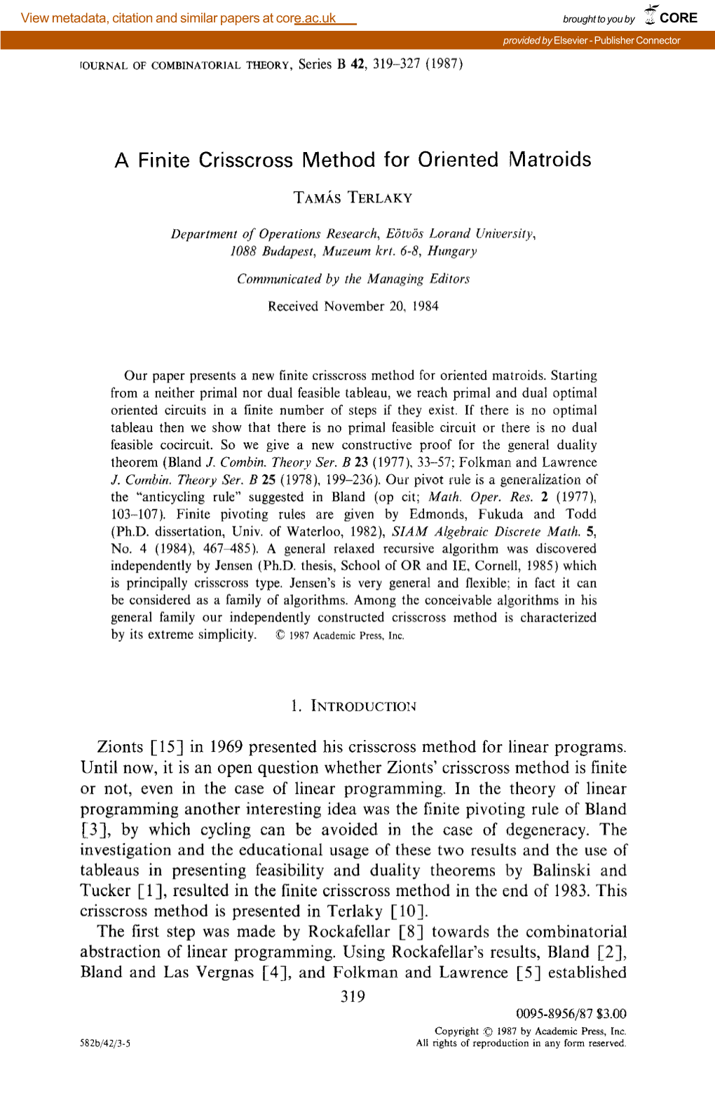 A Finite Crisscross Method for Oriented Matroids