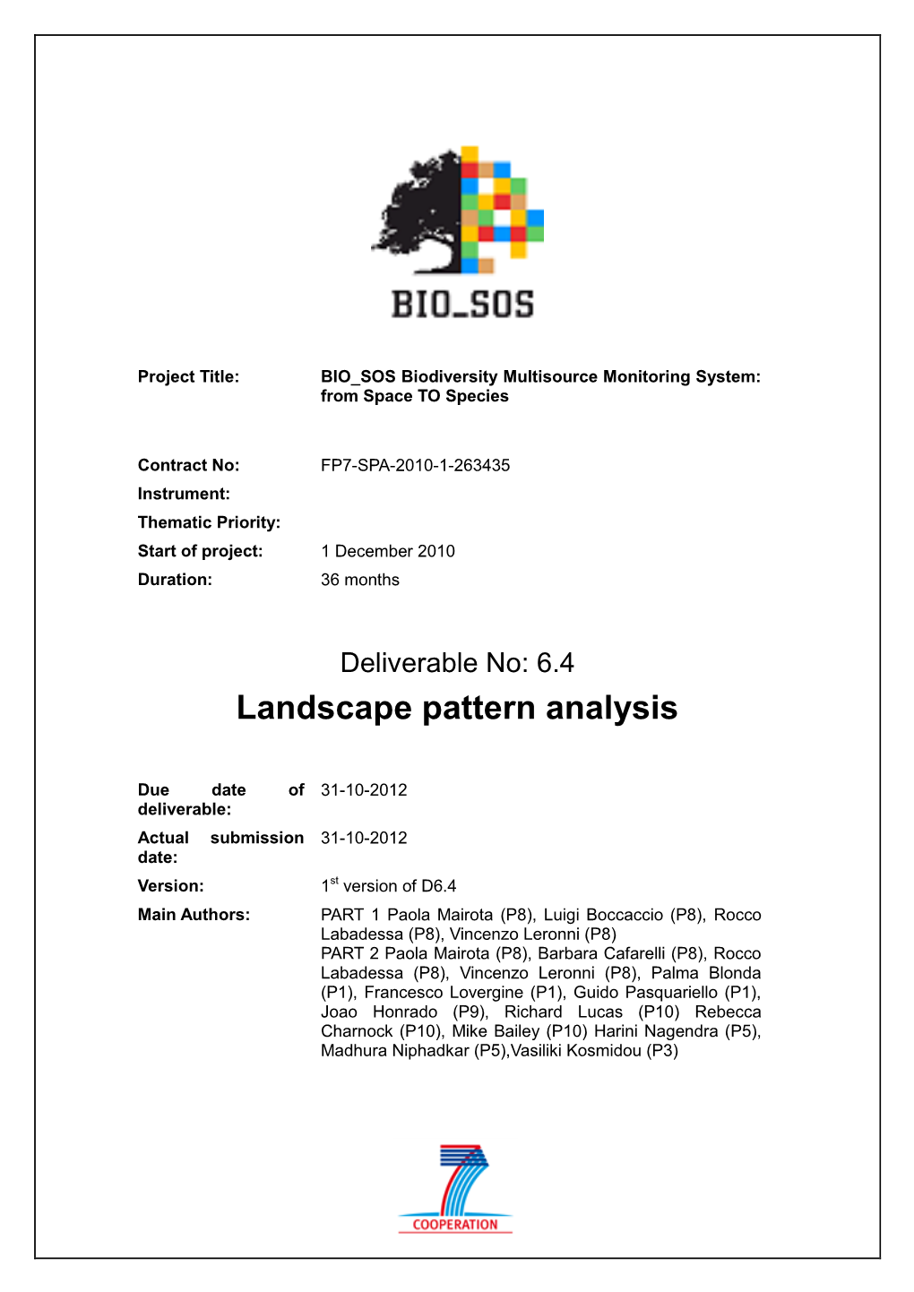 D6.4 Landscape Pattern Analysis