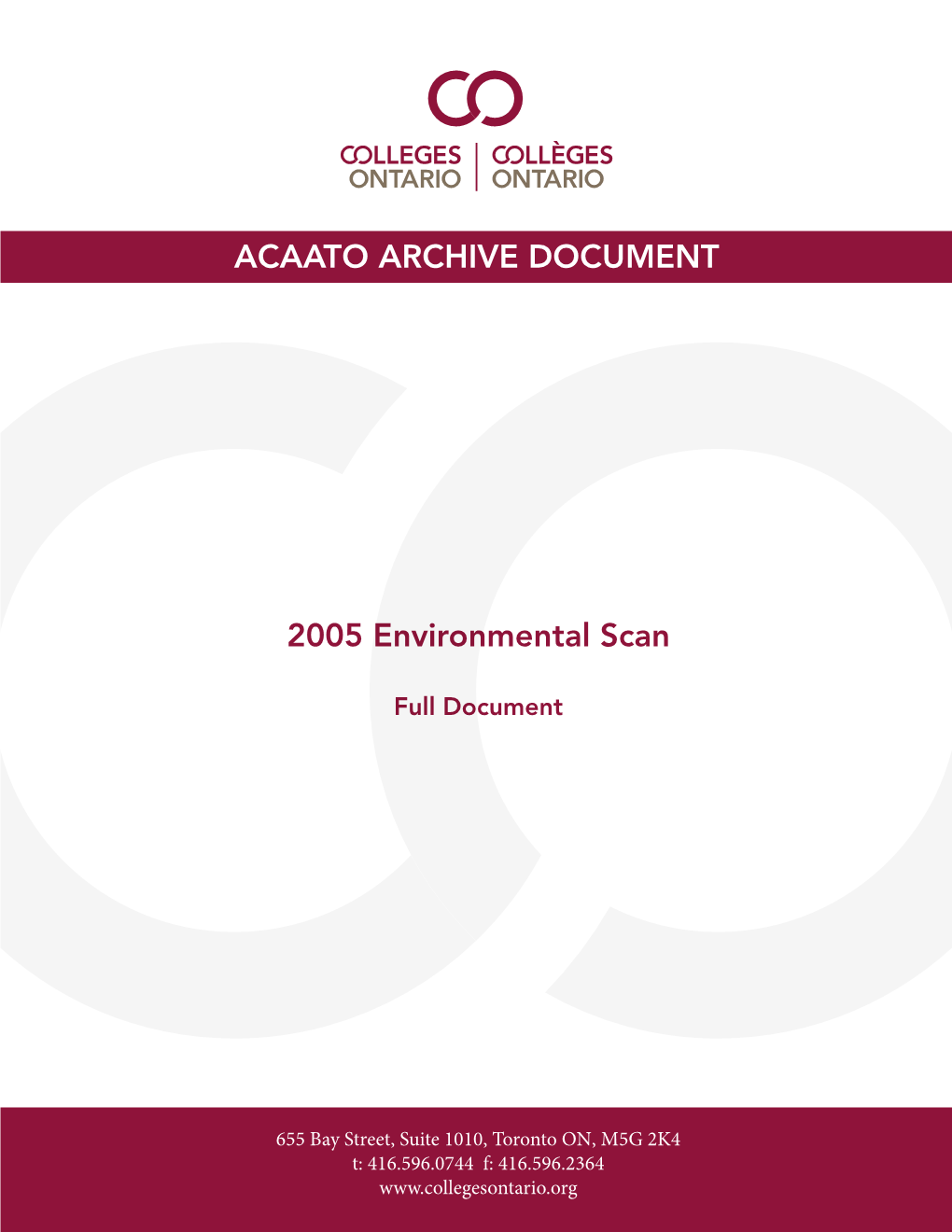 2004 Environmental Scan
