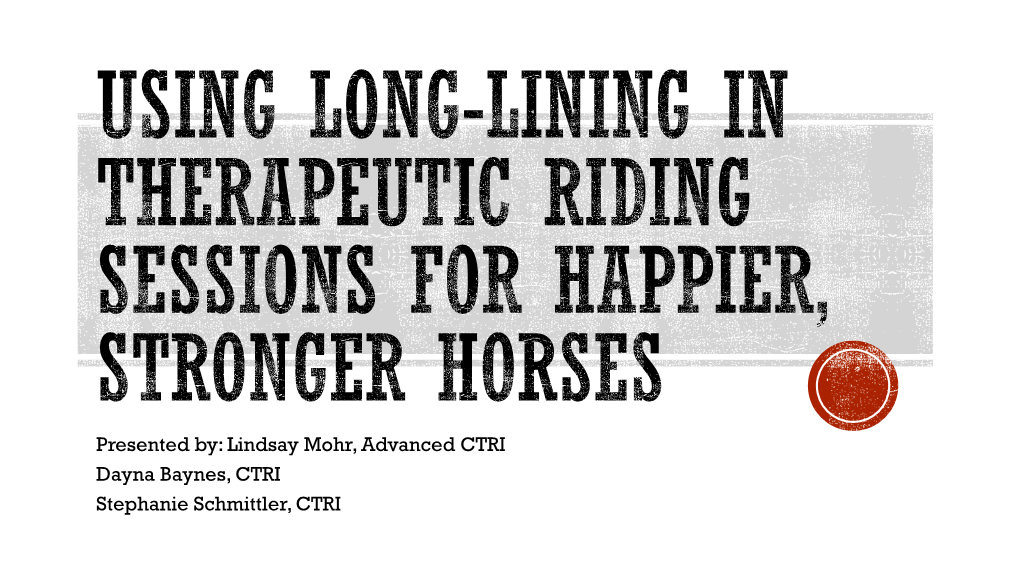 Using Long-Lining in Therapeutic Riding Sessions for Happier