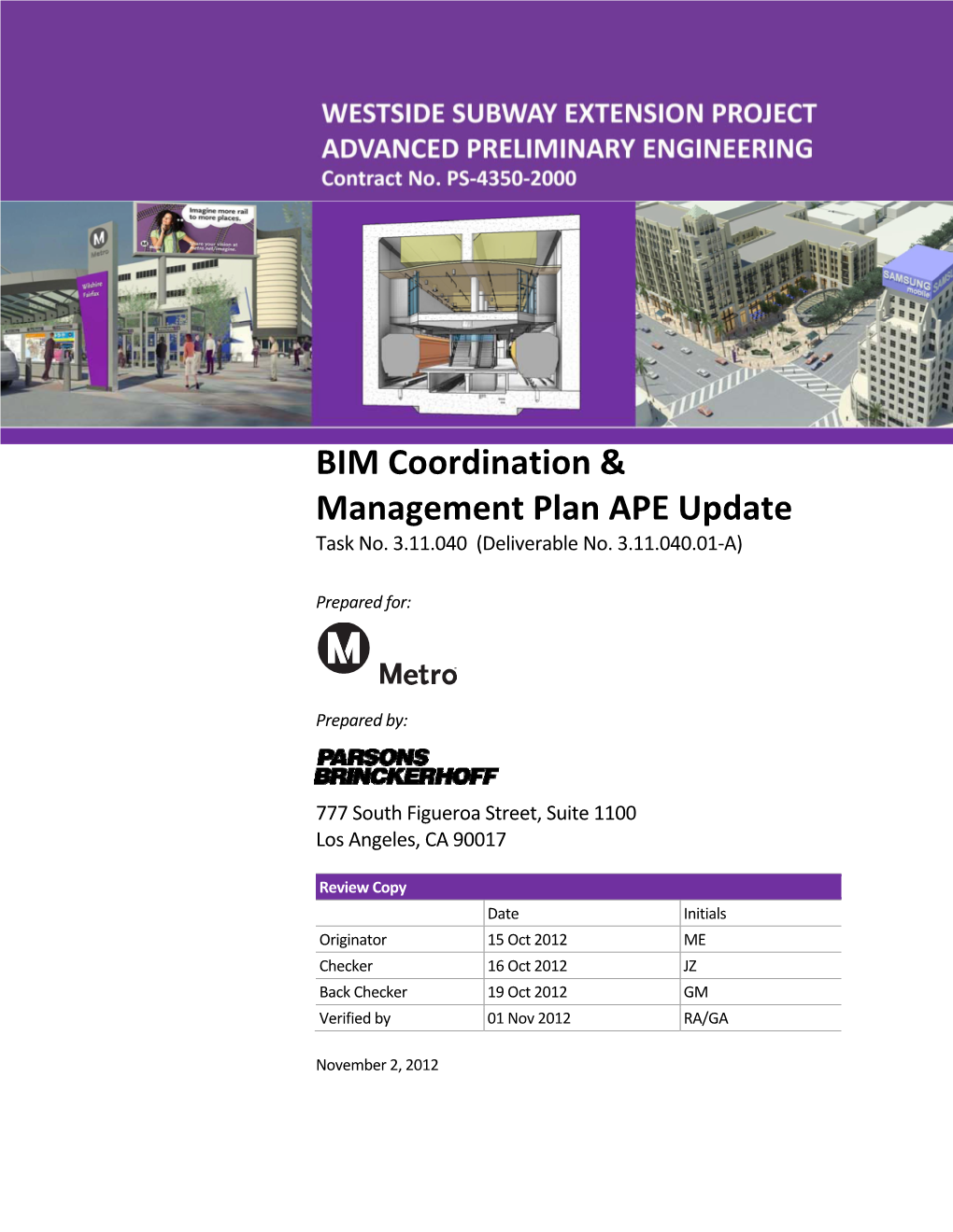 BIM Coordination & Management Plan APE Update