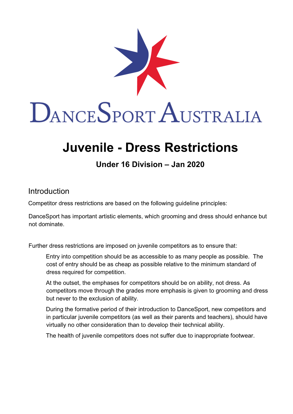 Juvenile Dress Code