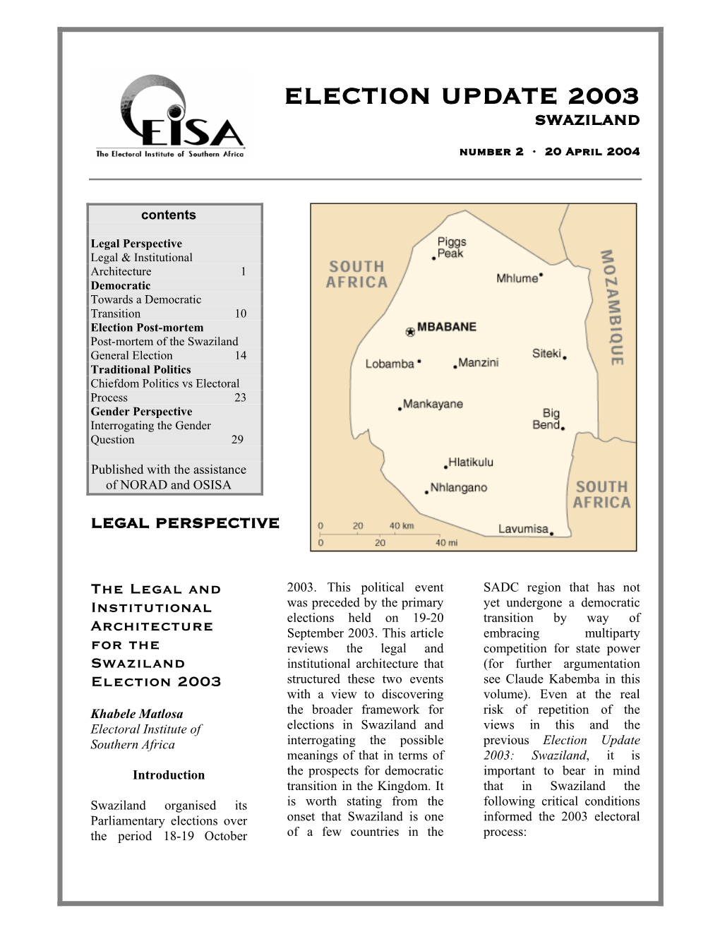 Election Update 2003: Swaziland 2