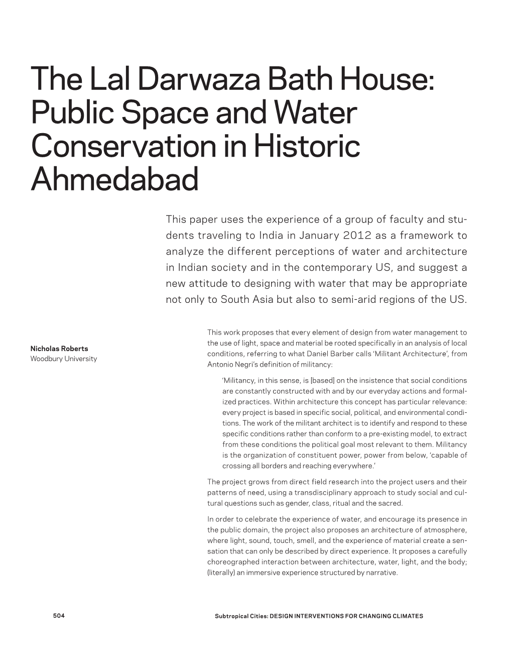 The Lal Darwaza Bath House: Public Space and Water Conservation in Historic Ahmedabad