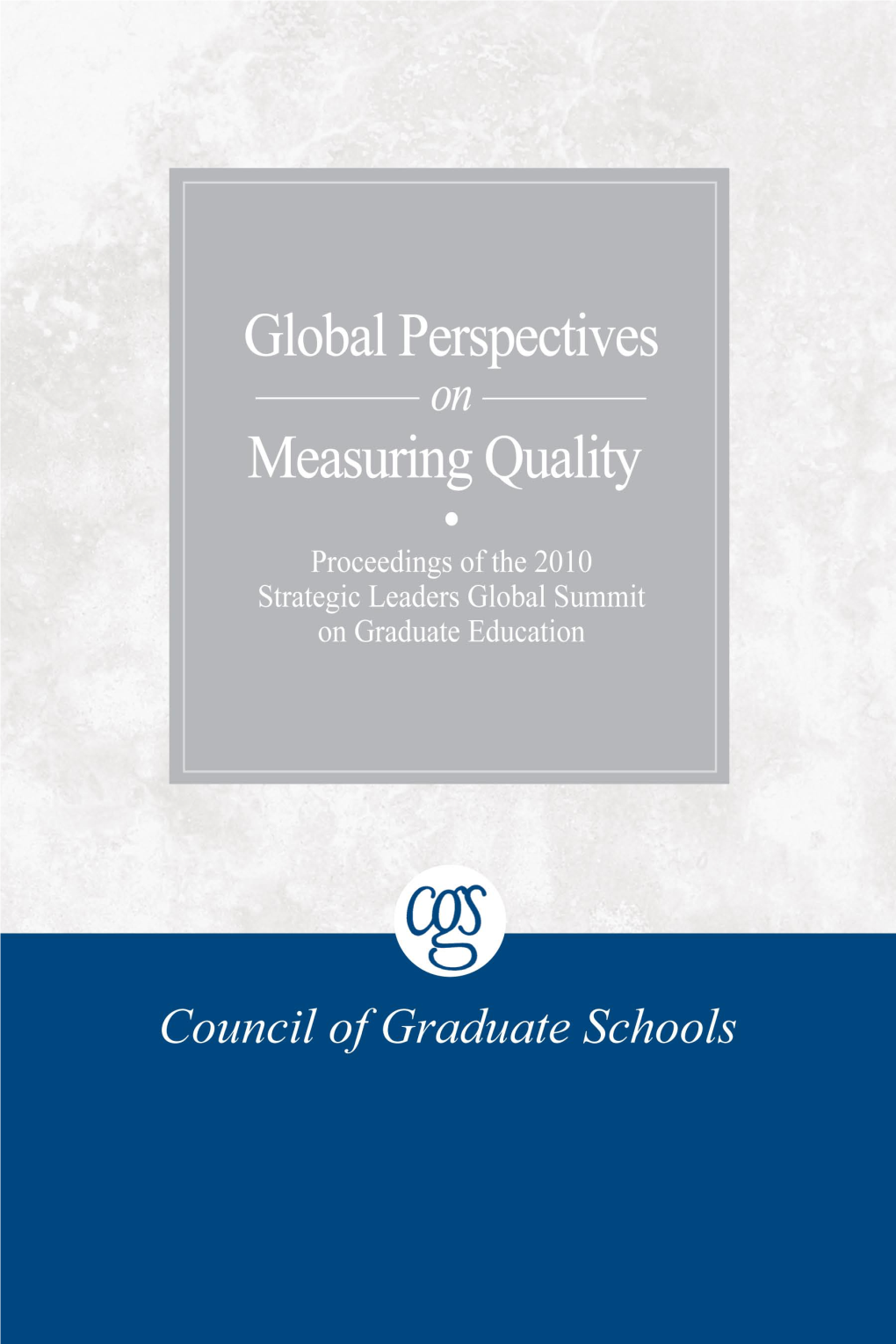 Measuring Quality in Graduate Education and Research Training