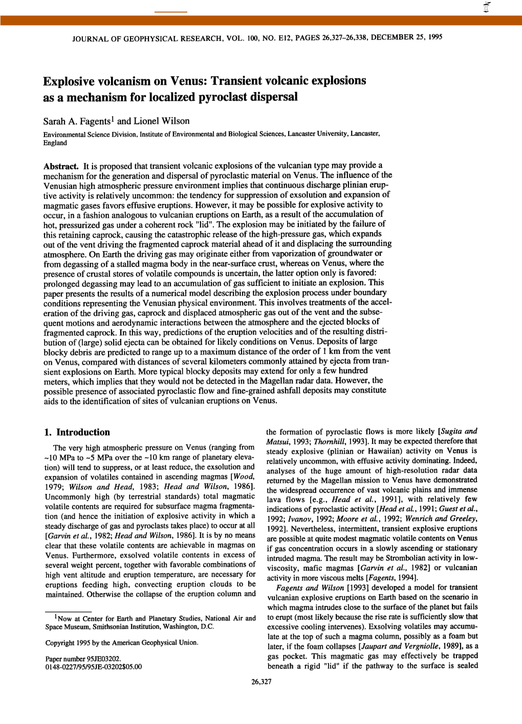 Explosive Volcanism on Venus Transient Volcanic Explosions As a Mechanism for Localized Pyroclast Dispersal