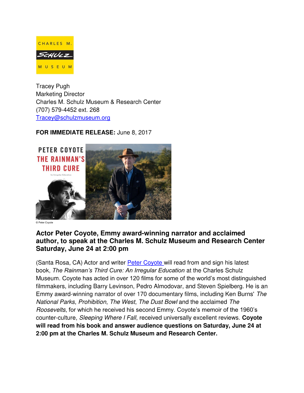 Peter Coyote Actor Peter Coyote, Emmy Award-Winning Narrator and Acclaimed Author, to Speak at the Charles M