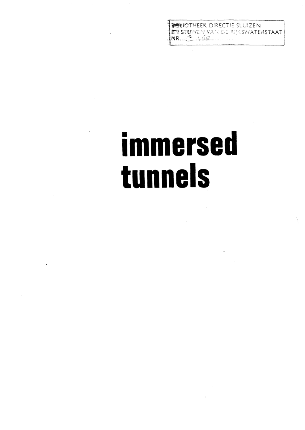 Immersed Tunnels Table of Contents