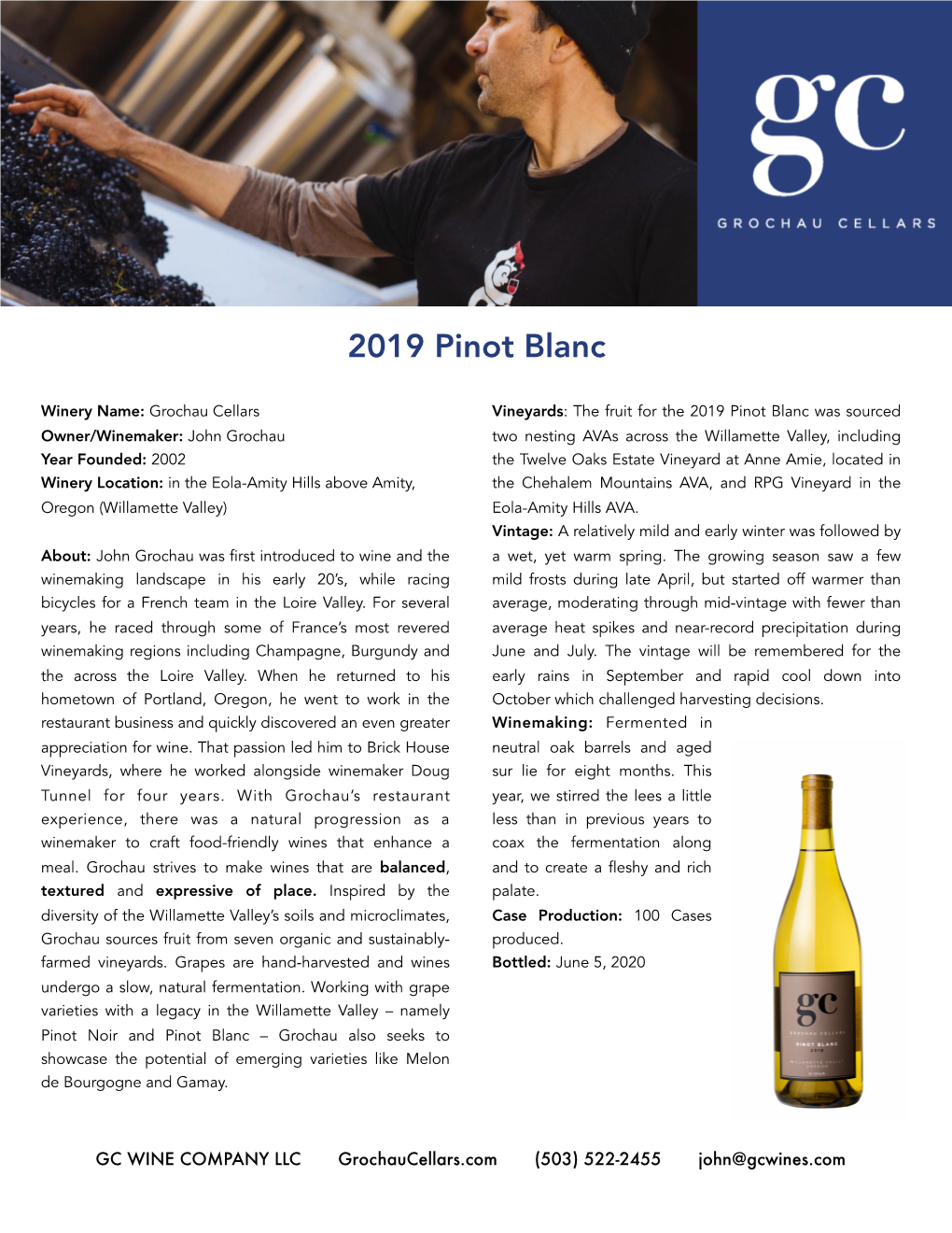 2019 Pinot Blanc