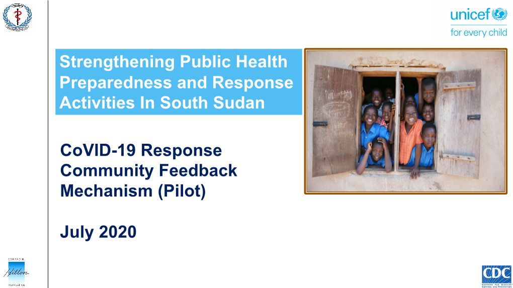 Strengthening Public Health Preparedness and Response Activities in South Sudan
