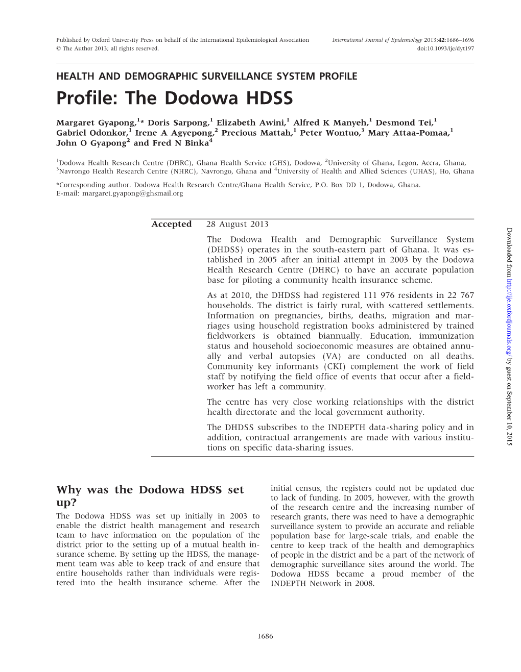 Profile: the Dodowa HDSS