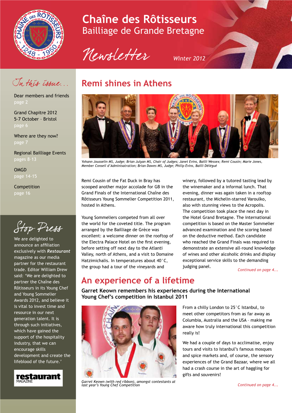 Newsletter Winter 2012