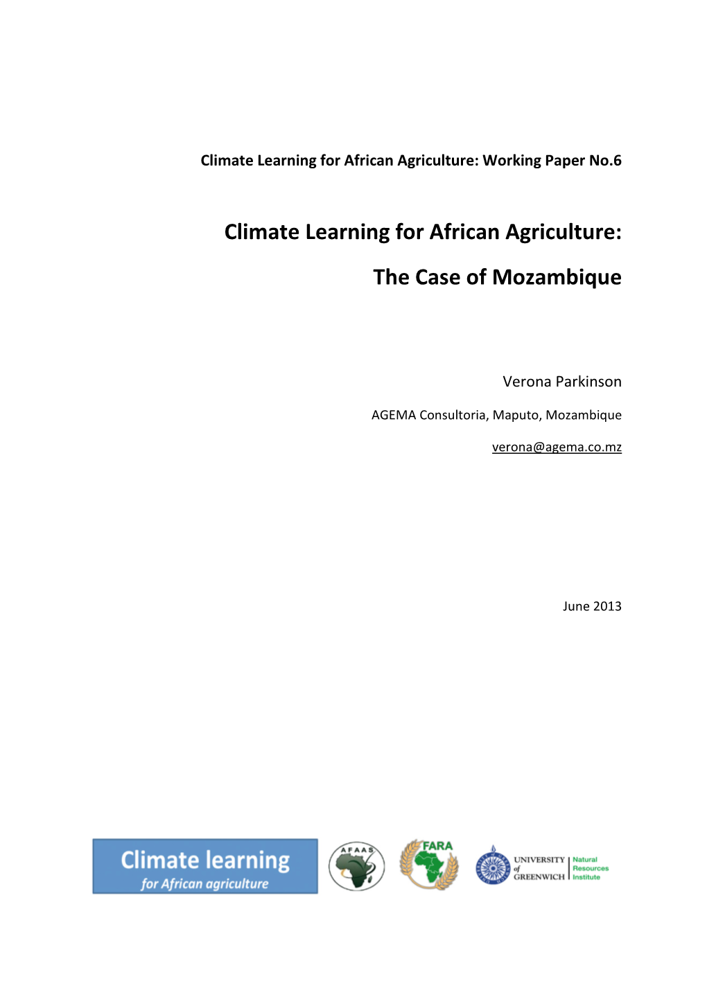 Climate Change Learning: Mozambique