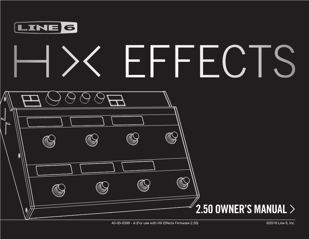 Line 6 HX Effects Owner's Manual