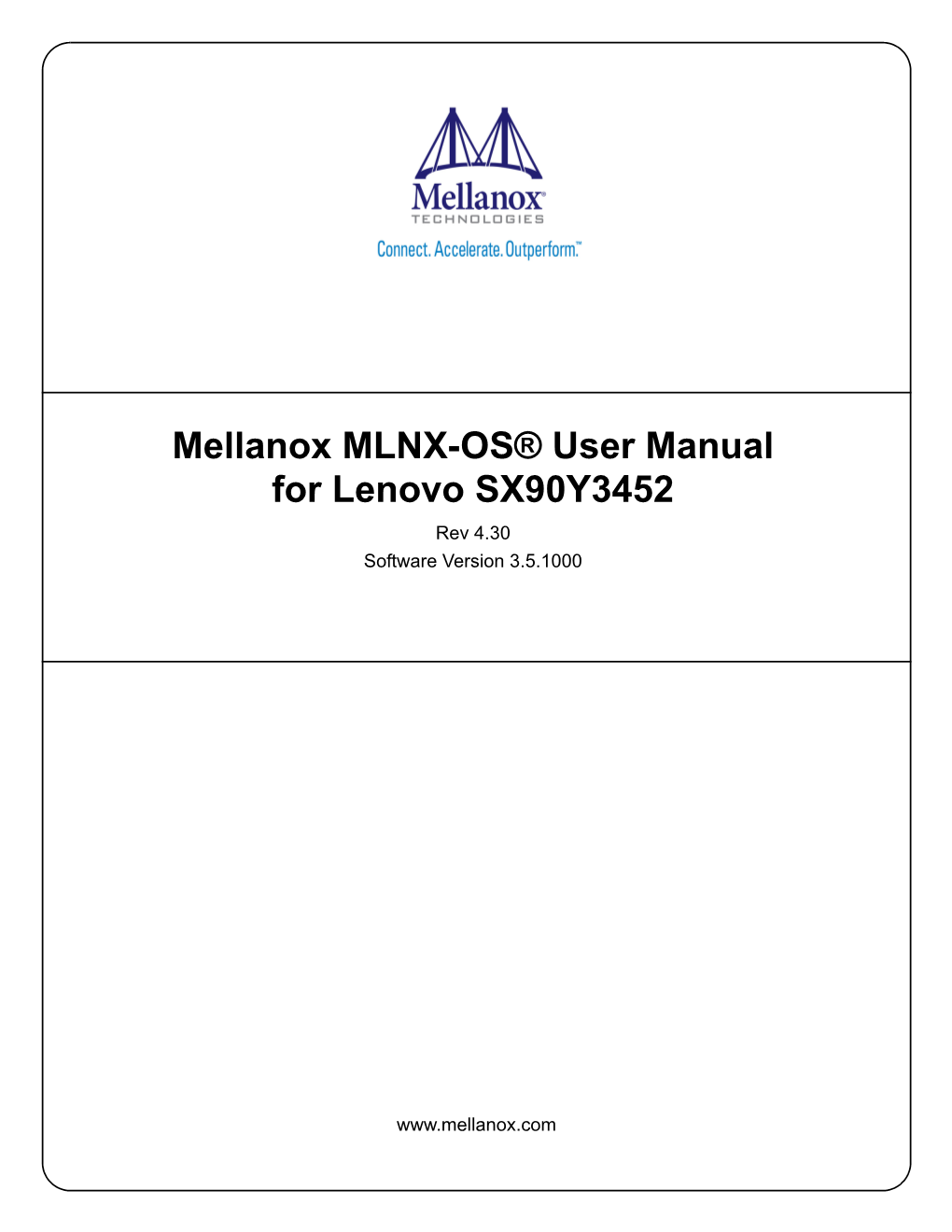 Mellanox MLNX-OS® User Manual for Lenovo SX90Y3452 Rev 4.30 Software Version 3.5.1000