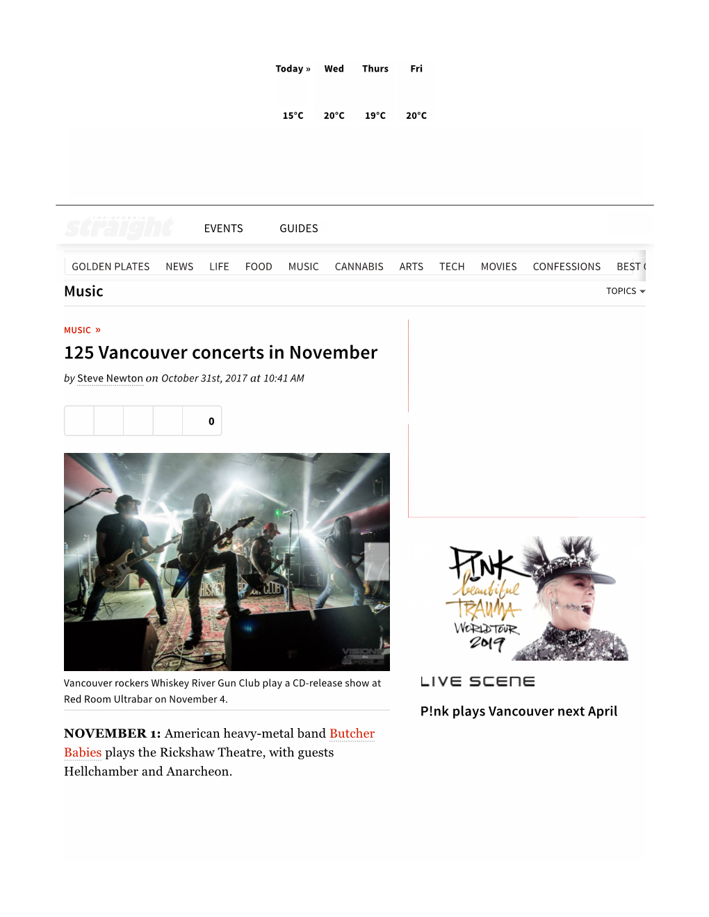 125 Vancouver Concerts in November by Steve Newton on October 31St, 2017 at 10:41 AM