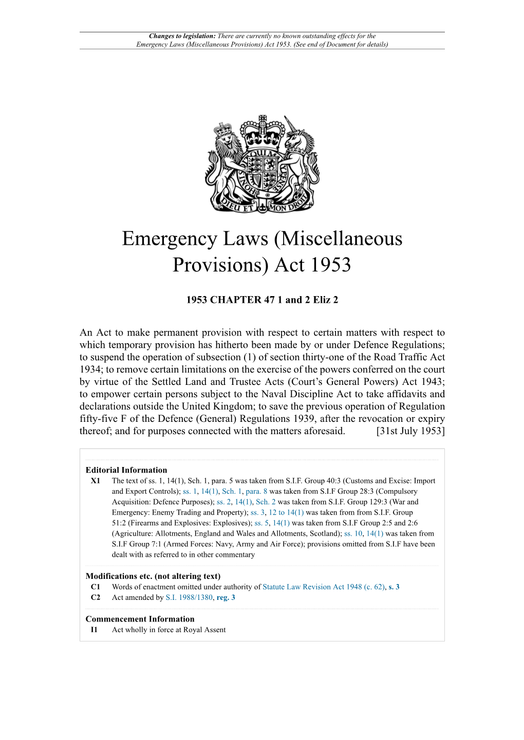 Emergency Laws (Miscellaneous Provisions) Act 1953