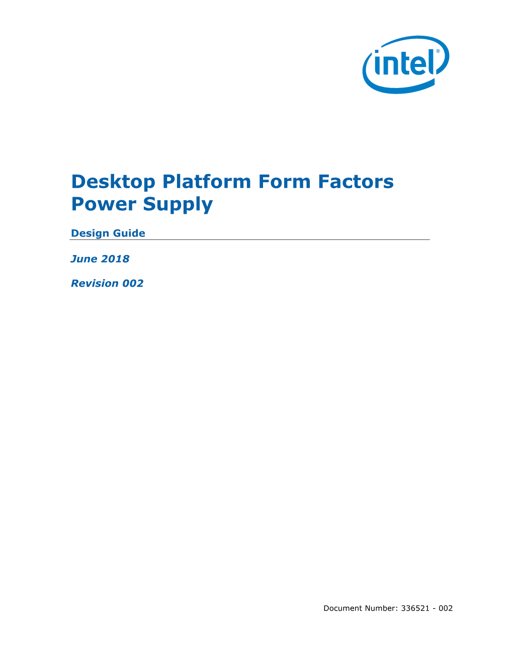 Power Supply Design Guide for Desktop Platform Form Factors