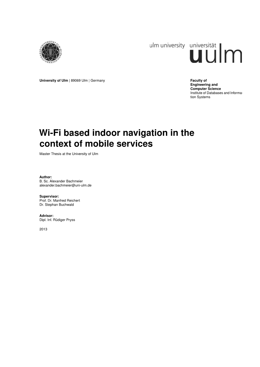Wi-Fi Based Indoor Navigation in the Context of Mobile Services