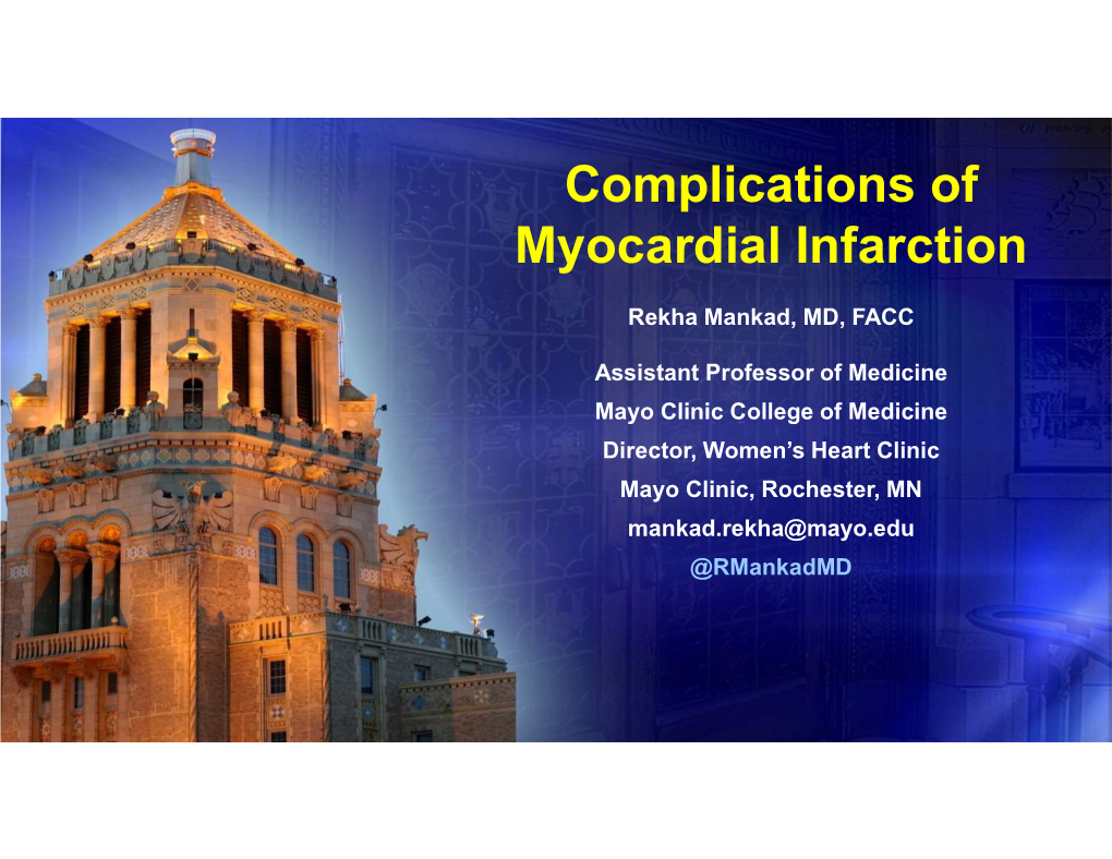 Complications of Myocardial Infarction