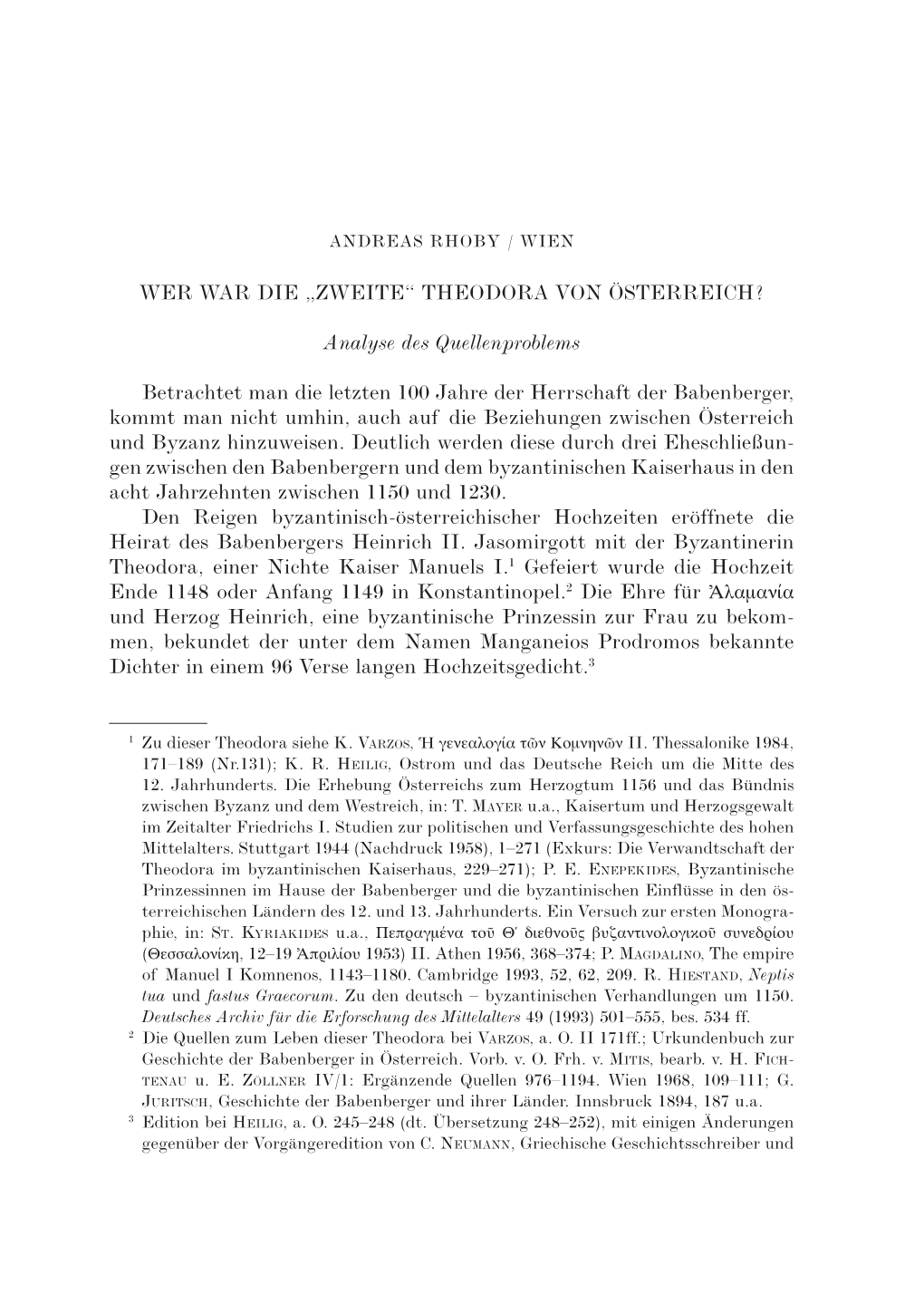 Wer War Die „Zweite“ Theodora Von Österreich?