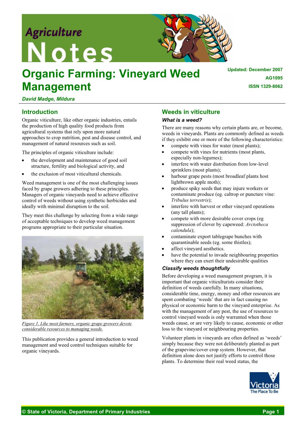 Vineyard Weed Management