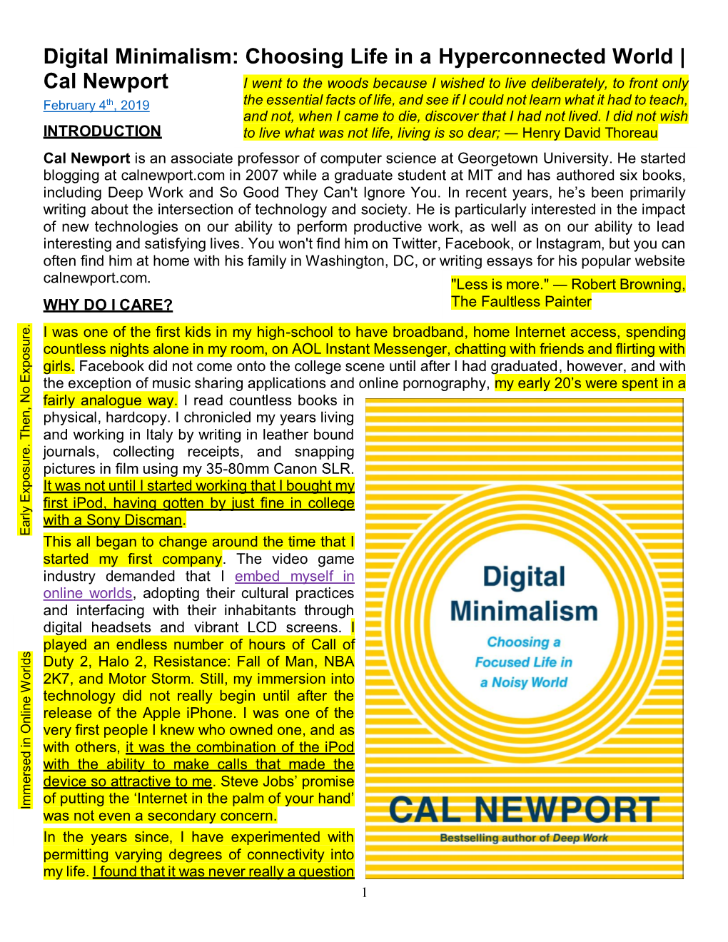 Digital Minimalism: Choosing Life in a Hyperconnected World | Cal Newport