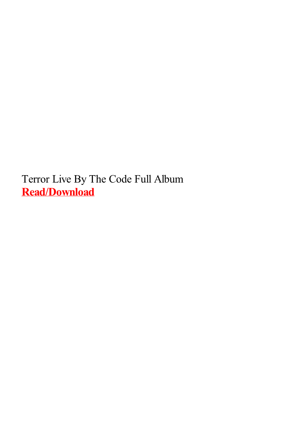Terror Live by the Code Full Album.Pdf