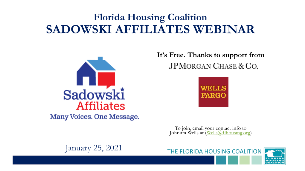 Sadowski Affiliates Webinar