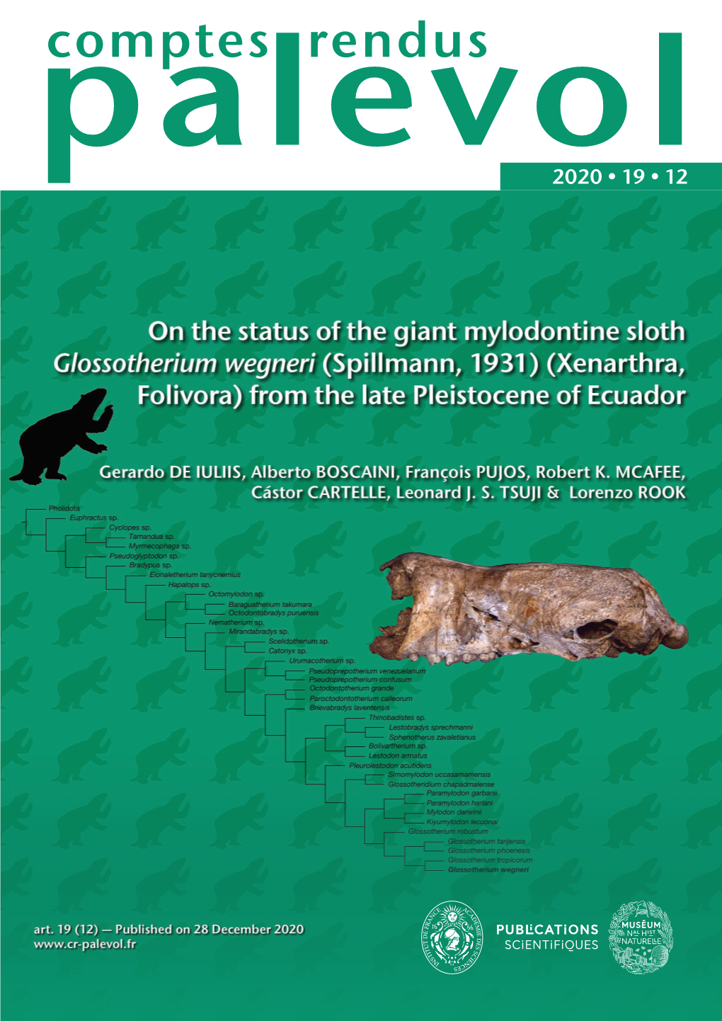 On the Status of the Giant Mylodontine Sloth Glossotherium Wegneri (Spillmann, 1931) (Xenarthra, Folivora) from the Late Pleistocene of Ecuador