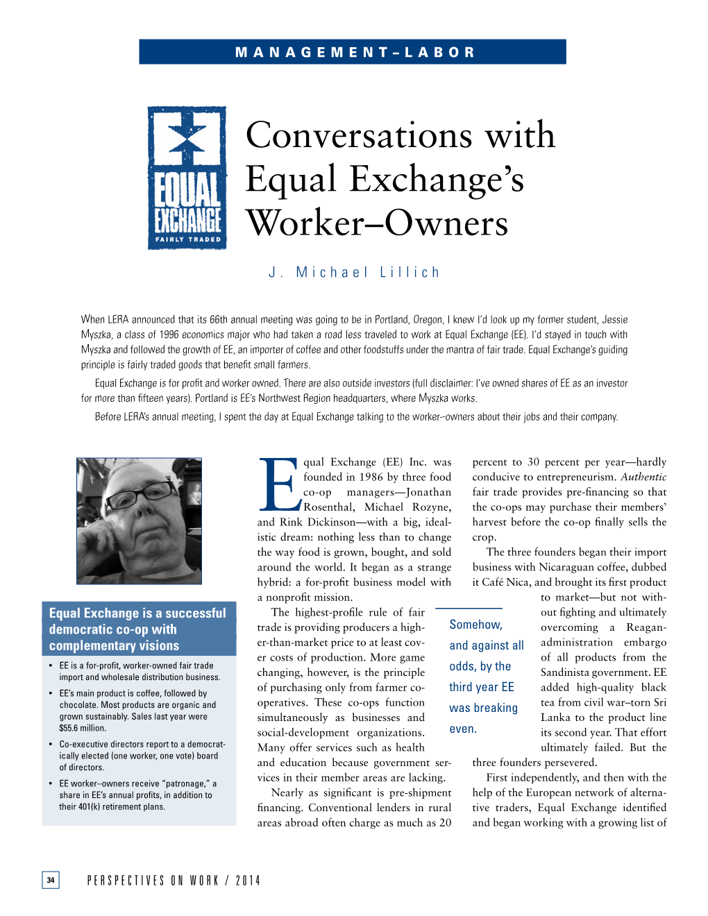 Conversations with Equal Exchange's Worker–Owners