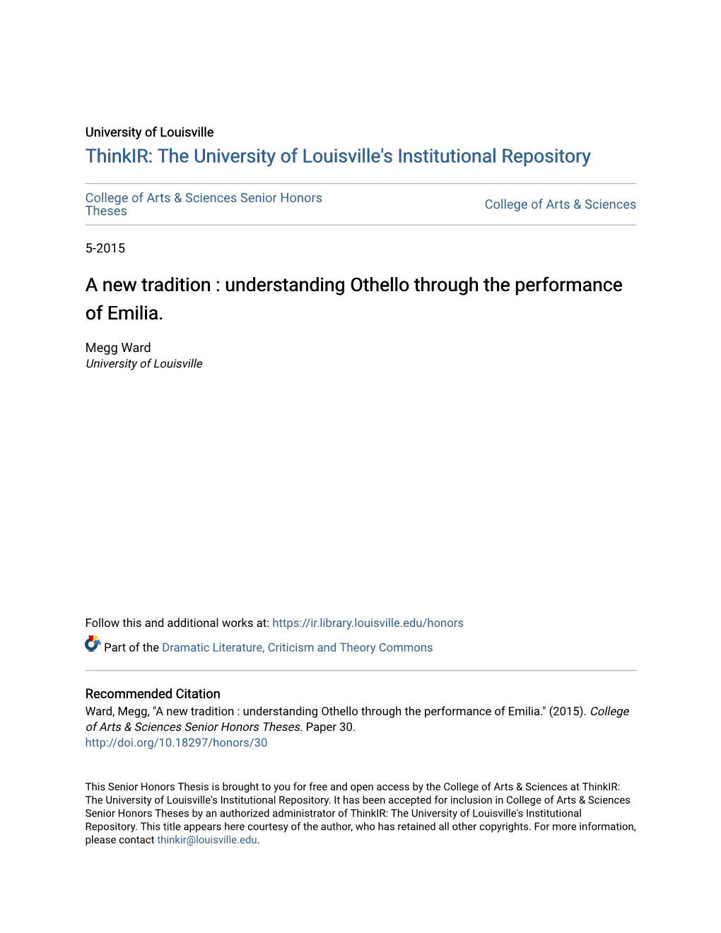 Understanding Othello Through the Performance of Emilia