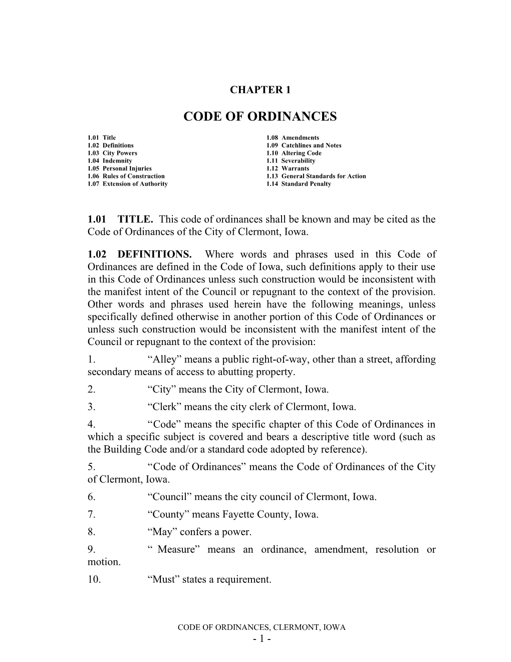 Code of Ordinances s3