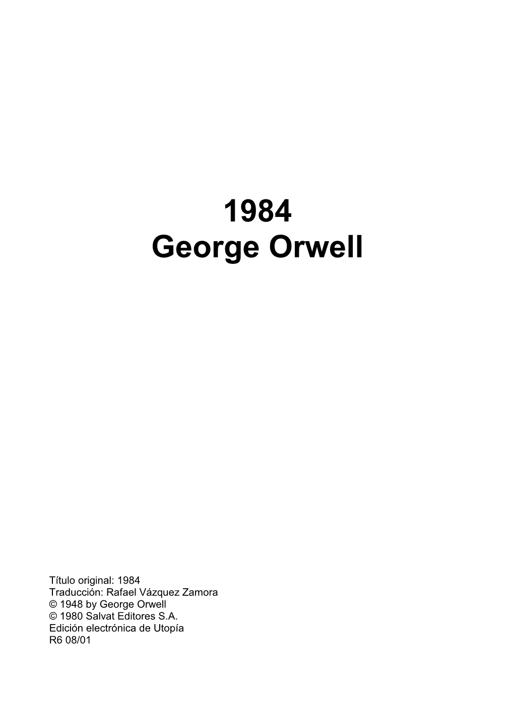 1984 George Orwell