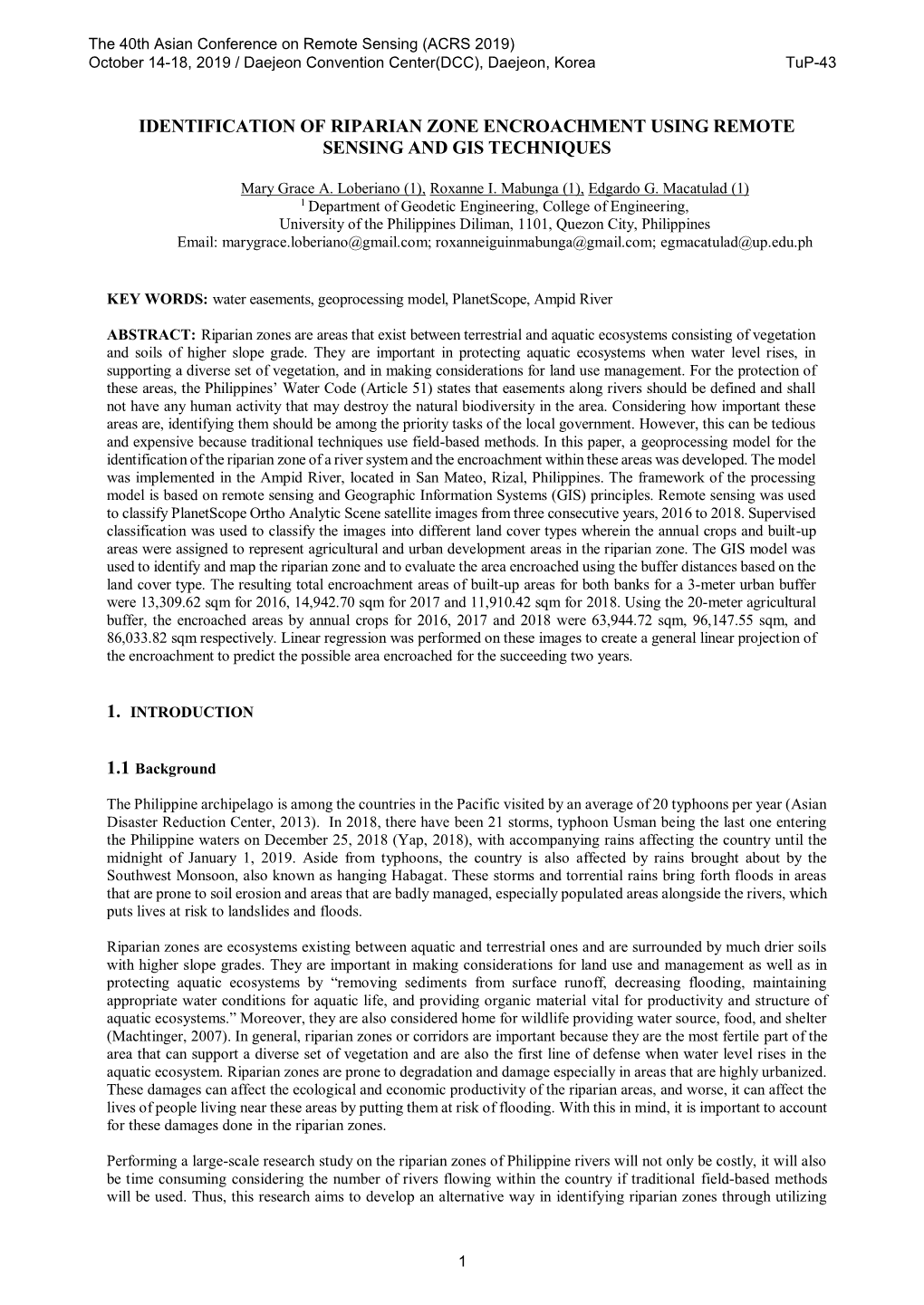 Identification of Riparian Zone Encroachment Using Remote Sensing and Gis Techniques