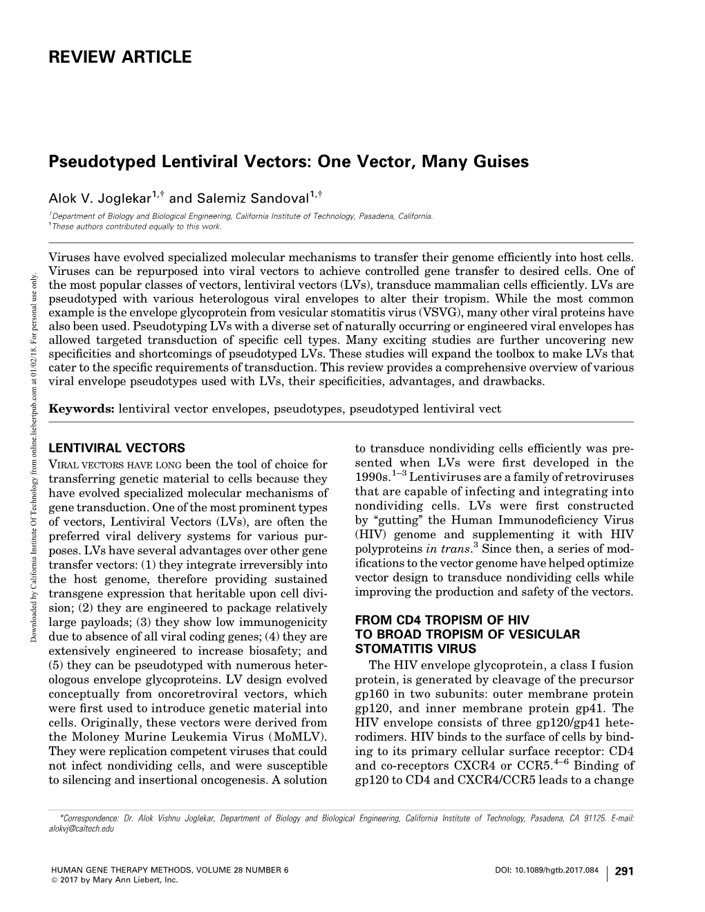 Pseudotyped Lentiviral Vectors: One Vector, Many Guises