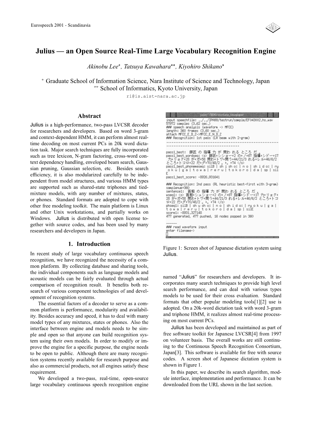 An Open Source Real-Time Large Vocabulary Recognition Engine