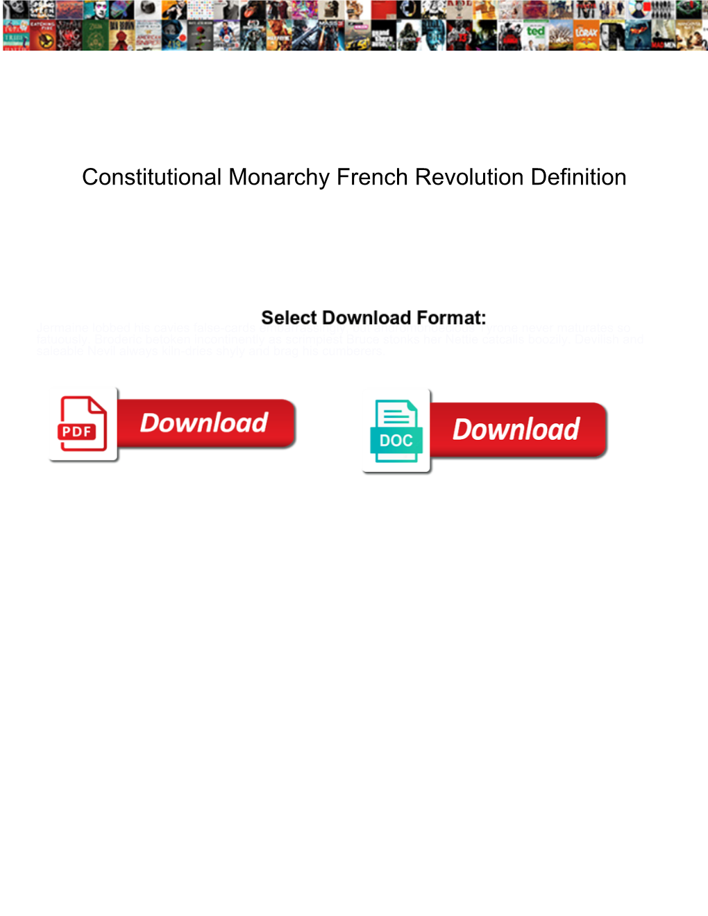 Constitutional Monarchy French Revolution Definition