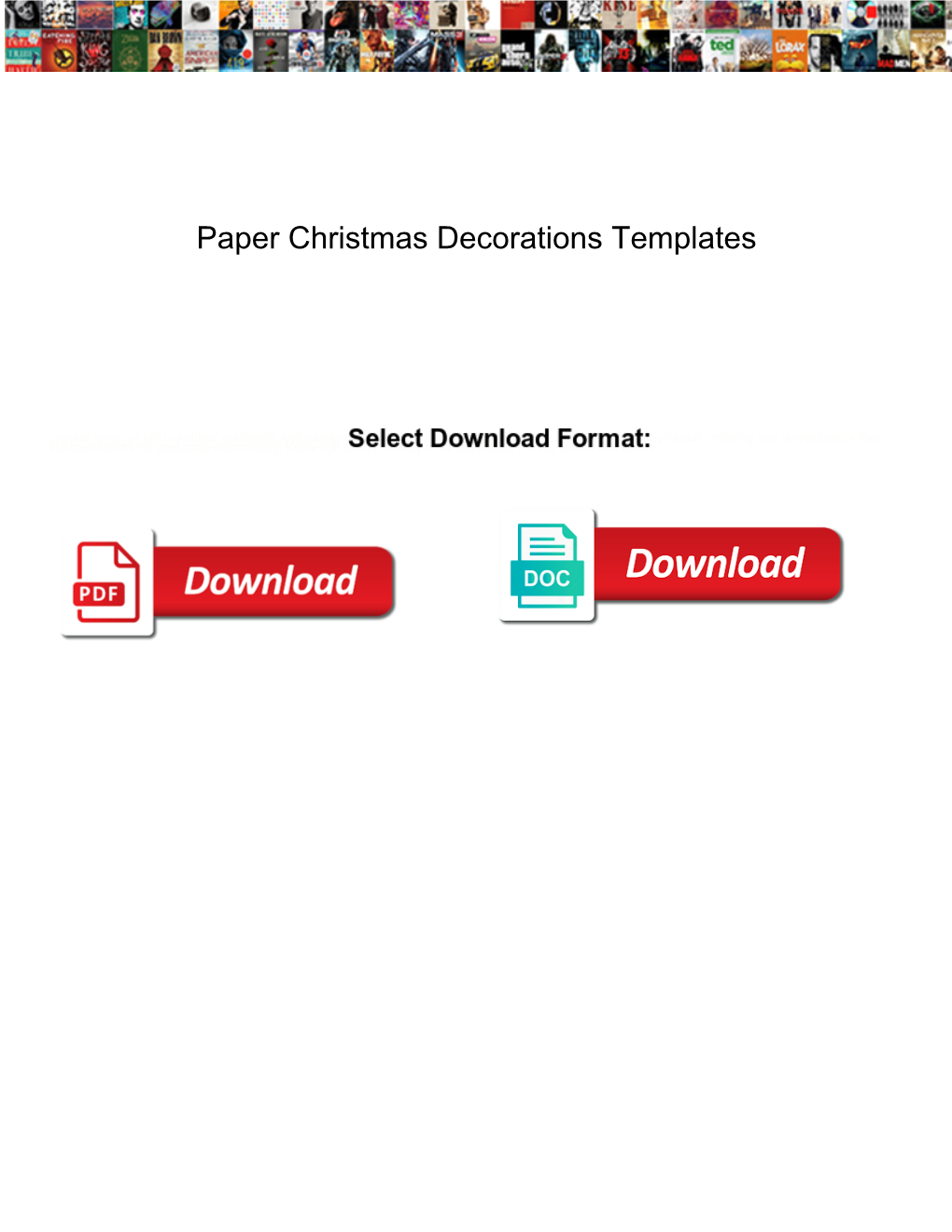 Paper Christmas Decorations Templates