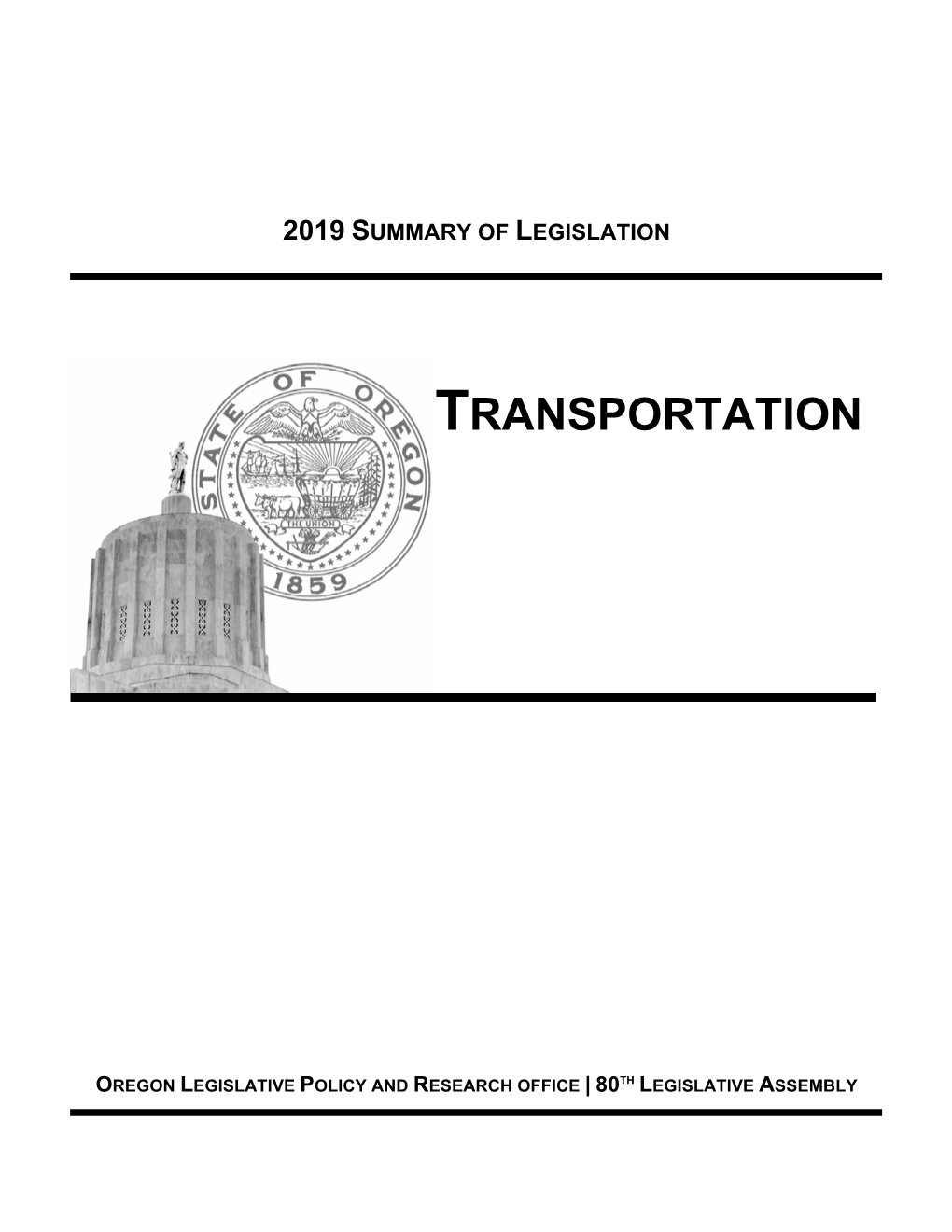 2019 Summary of Legislation