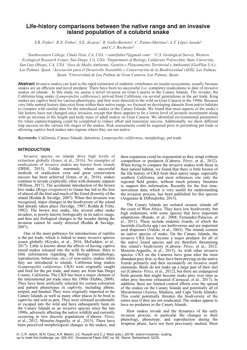 Life-History Comparisons Between the Native Range and an Invasive Island Population of a Colubrid Snake